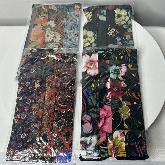 NEW Johnny Was Silk Floral Print Face Mask Pack of 5 92% Silk Cotten Lining - Picture 2 of 9